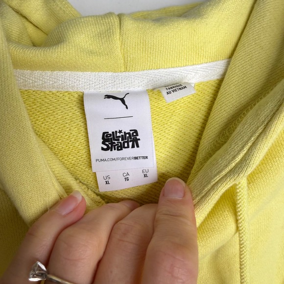 B1 Puma x Collina Strada Yellow Lace Up Ruffle Hoodie Sweatshirt XL 624534-31 - Picture 8 of 10
